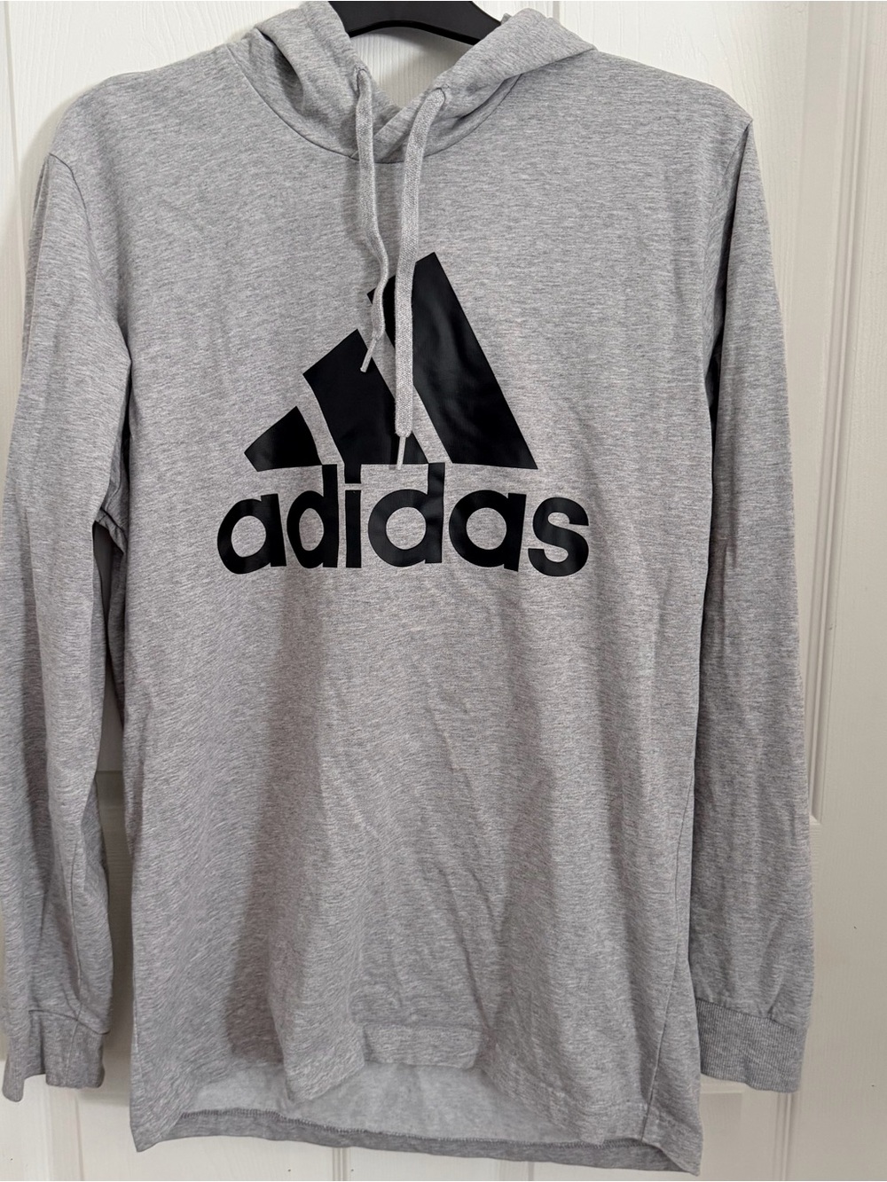 adidas Light Gray Hoodie with Black Logo